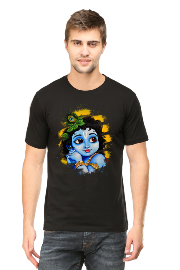 Sri Krishna Brush Stroke Classic Crew T-Shirt - Image 2