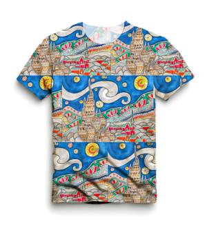 Madhubani Art AOP T-shirt Round Neck