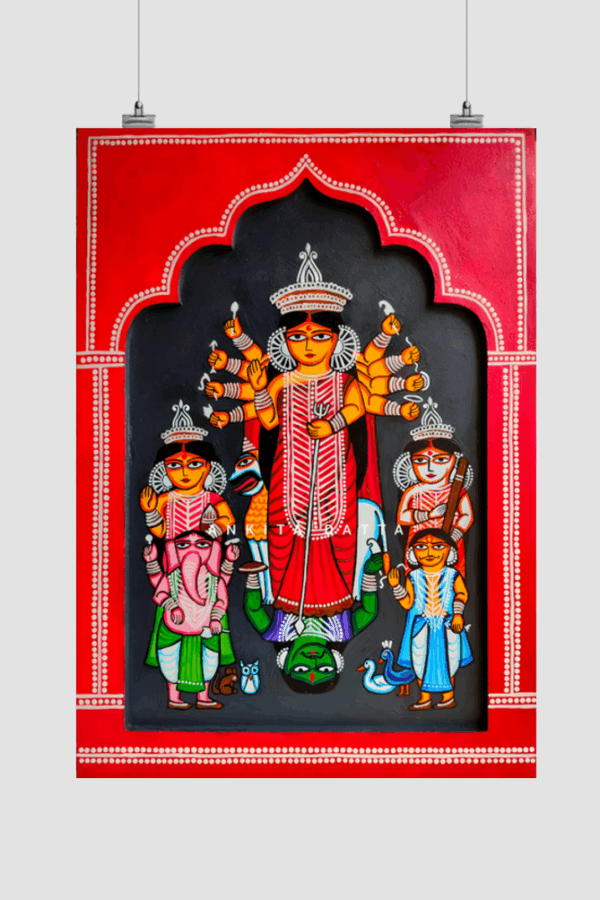 Durga Pattachitra - Original Print Poster - A3