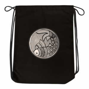 Madhubani Art Drawstring Bag Black