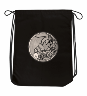 Madhubani Art Drawstring Bag Grey