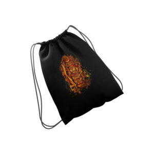 Kerala Art Goddess Drawstring Bag Black